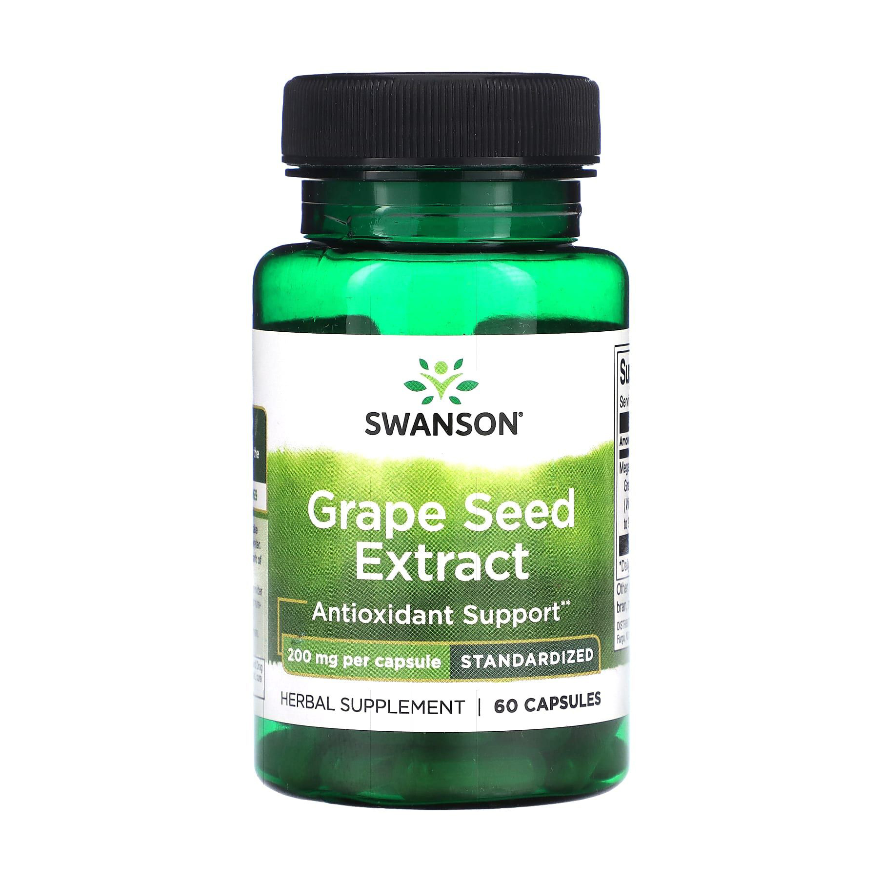 Уцінка! Екстракт виноградних кісточок Swanson Grape Seed Extract 200 мг, 60 капсул